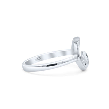 Iconic Snow Capped Mountains Circle Dainty Nature Lover Oxidized Finish Statement Band Thumb Ring